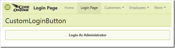 A single button is present on the 'Login Page'.