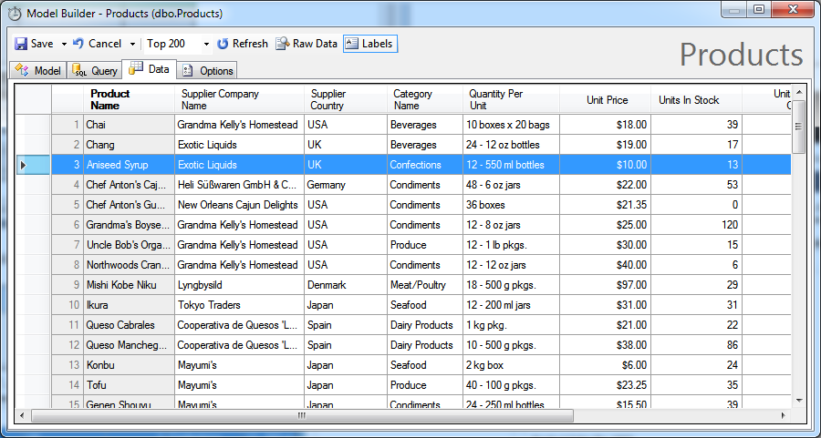 'End User' view of the model output in the Model Builder of Code On Time application generator.