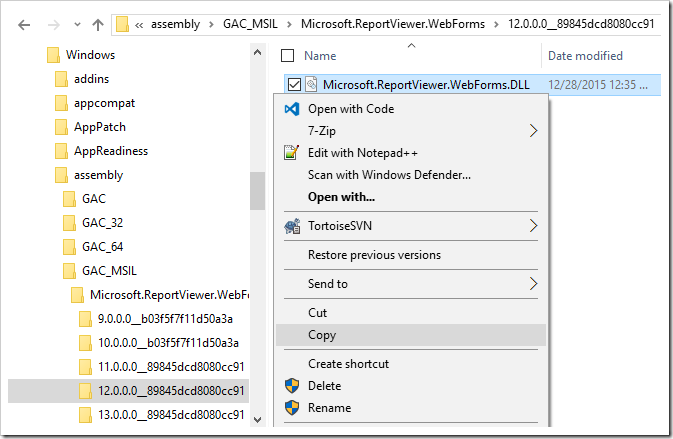 Microsoft reportviewer webforms version 10.0 0.0 nuget