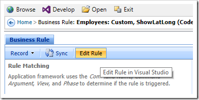 Editing the rule in Visual Studio.