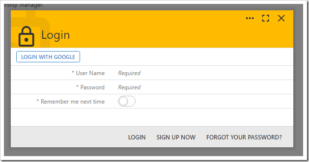 The "LOGIN WITH GOOGLE" action is now visible in the login form.