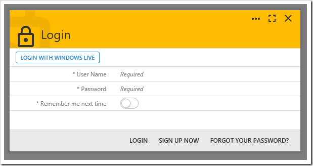 The login form now displays a button to "LOGIN WITH WINDOWS LIVE".