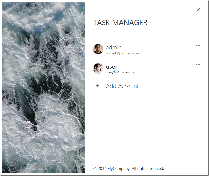 A list of users is displayed on the Identity Manager screen.