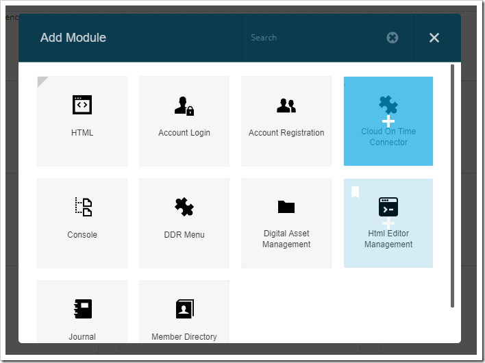 Adding the Cloud On Time Connector module.