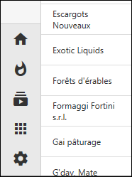 Sidebar displays page icons when specified in apps created with Touch UI.