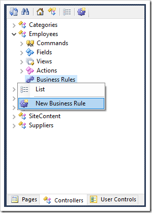 Creating a new business rule on Employees controller.
