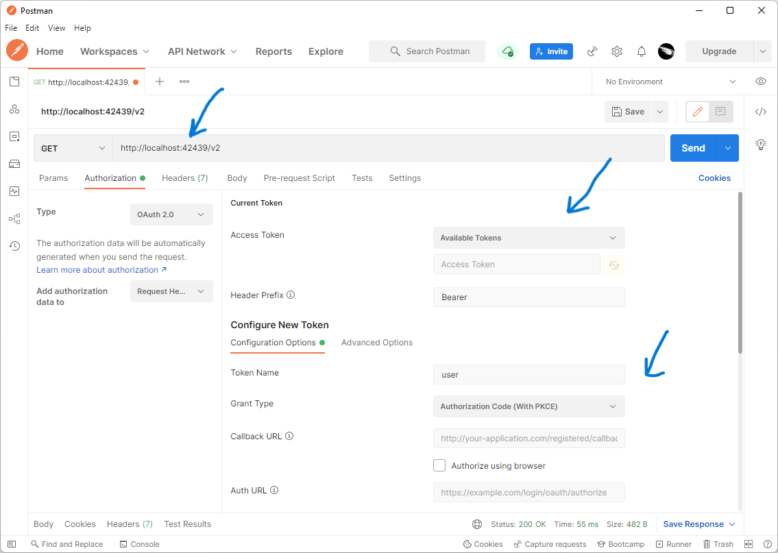 Configure the Header to Carry the Bearer Token